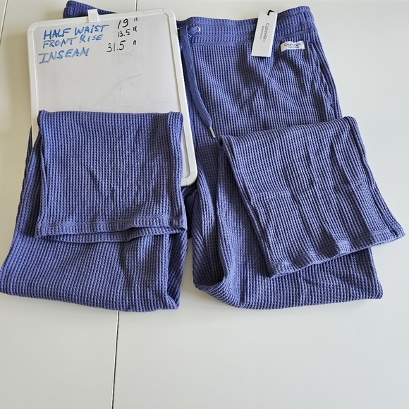 Calvin Klein Performance Plus blue waffle knit thermal activte lounge pants 2X - Picture 4 of 16